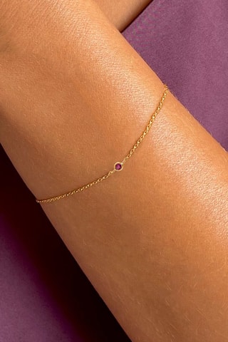 Bracelet – Argent plaqué or jaune et rubis