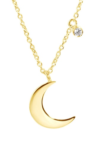Collier - Argent plaqué or jaune et diamant