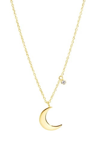 Collier - Argent plaqué or jaune et diamant