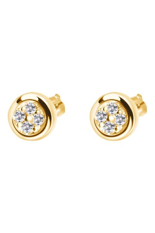 Puces - Argent plaqué or jaune et diamants