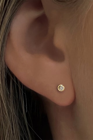 Puces - Argent plaqué or jaune et diamants