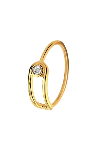 Bague - Argent plaqué or jaune et diamants