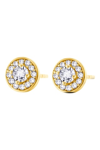 Puces - Argent plaqué or jaune et diamants