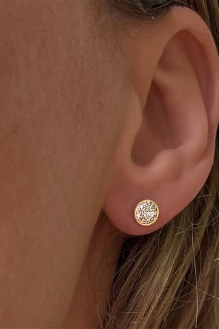 Puces - Argent plaqué or jaune et diamants
