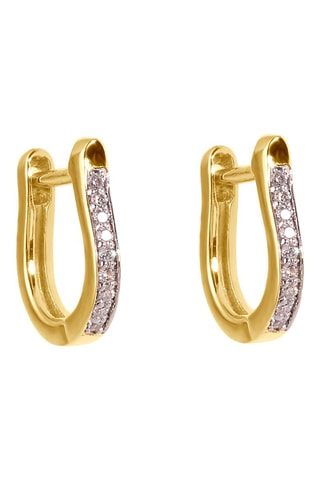 Créoles - Argent plaqué or jaune et diamants