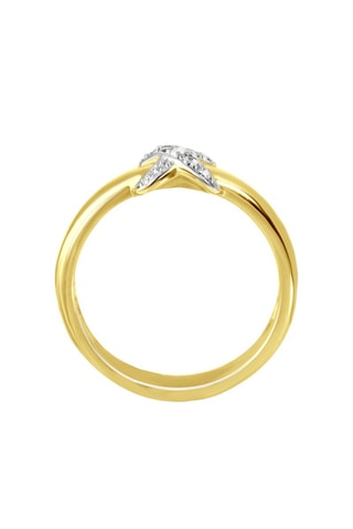 Bague - Argent plaqué or jaune et diamants
