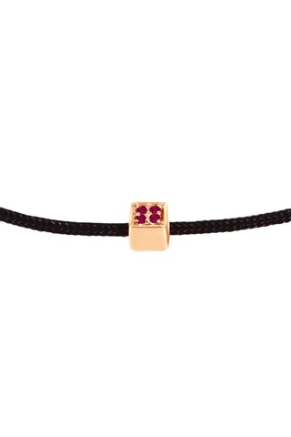 Bracelet - Argent plaqué or rose et rubis