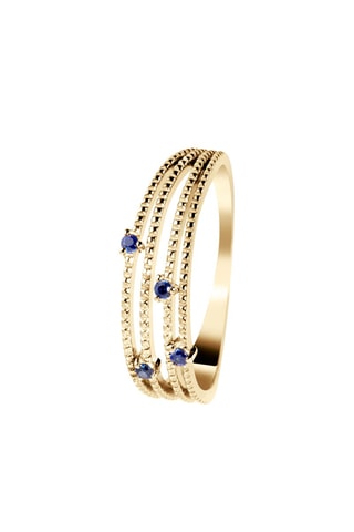 Bague - Argent plaqué or jaune et saphirs