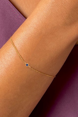 Bracelet - Argent plaqué or jaune et saphir