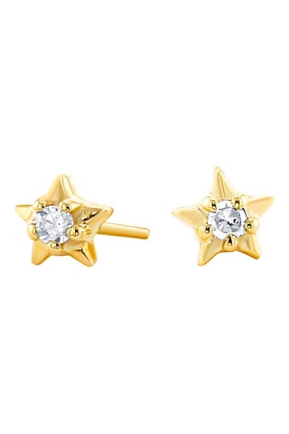 Puces - Argent plaqué or jaune et diamants