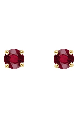 Puces - Argent plaqué or jaune et rubis