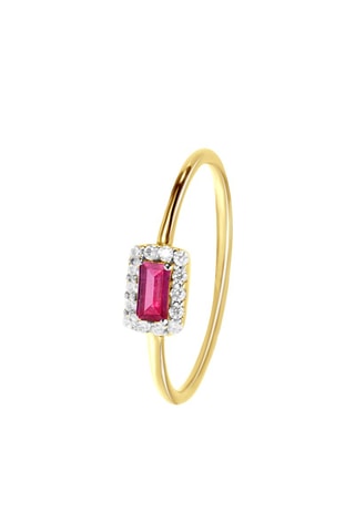 Bague - Argent, diamants et rubis