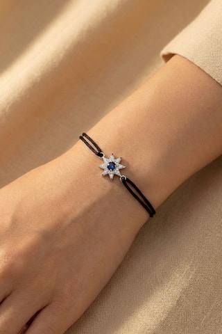 Bracelet - Argent, diamants et saphir