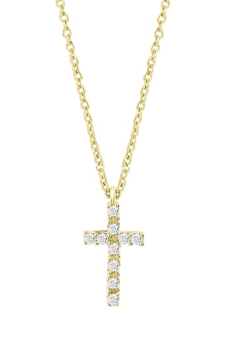Collier - Argent plaqué or jaune et diamants