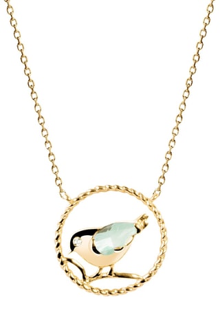Collier - Argent plaqué or jaune, diamant et améthyste