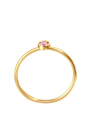 Bague - Argent plaqué or jaune et saphirs roses