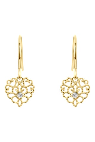 Boucles d’oreilles - Argent plaqué or jaune et diamants