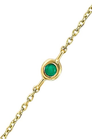 Bracelet - Argent plaqué or jaune et émeraude