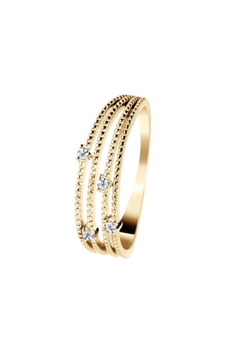 Bague - Argent plaqué or jaune et diamants