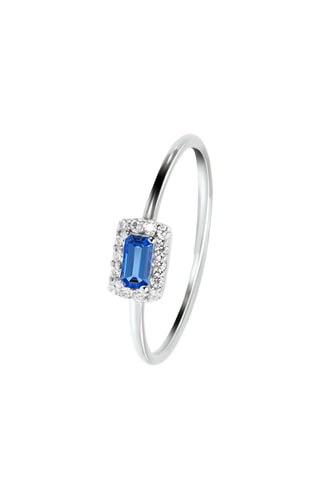 Bague - Argent, diamants et saphir