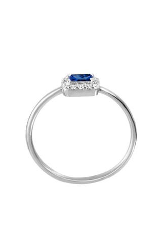 Bague - Argent, diamants et saphir