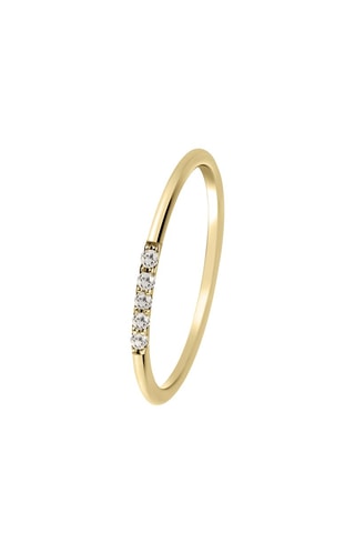 Bague - Argent plaqué or jaune et diamants