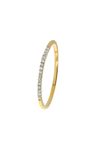 Bague - Argent plaqué or jaune et diamants