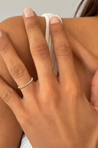 Bague - Argent plaqué or jaune et diamants