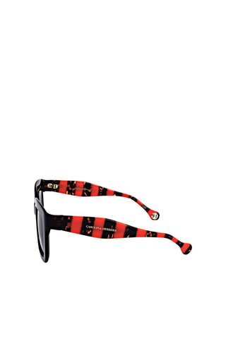 Lunettes de soleil femme - Catégorie 3 - Carolina Herrera - Noir, rouge, marron et argenté