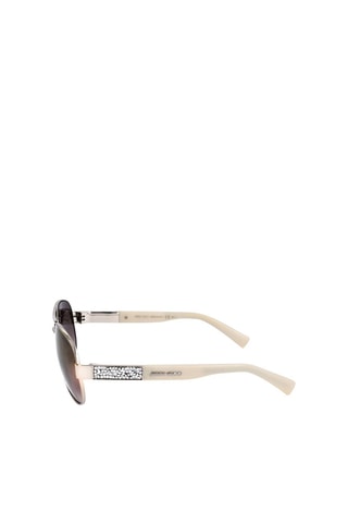 Lunettes de soleil femme Baba - Catégorie 3 - Jimmy Choo - Blanc, marron, doré et argenté