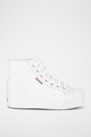 Hoge Leren Sneakers - Wit