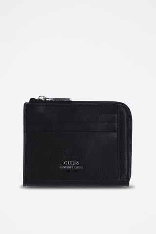 Porte-cartes en cuir Fidenza - Noir - Guess