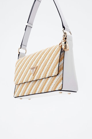 Sac porté épaule - Beige et blanc