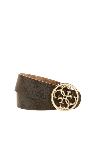 Ceinture réversible en cuir Valy - Marron clair et gris foncé - Guess