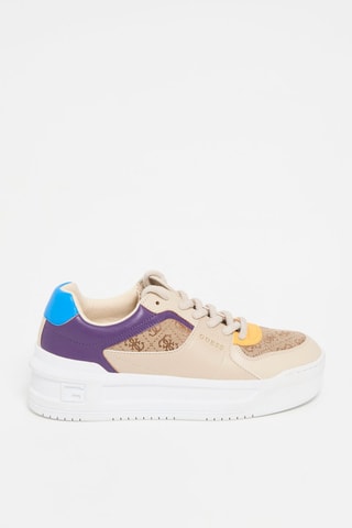 Baskets plateformes - Beige et violet