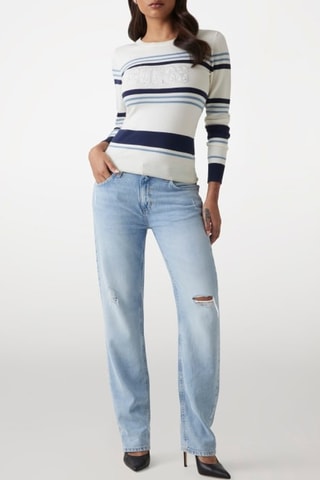 Pull Paris - Blanc et bleu marine