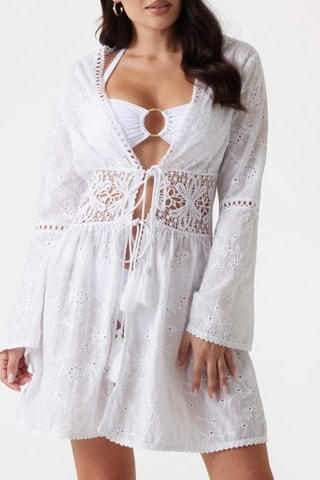 Kimono in sangallo - Bianco