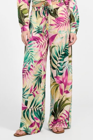 Pantalon wide legs Ines - Beige et fuchsia - Guess