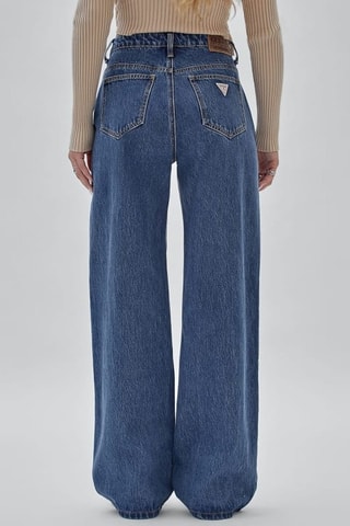 Jean wide legs taille haute Astrid - Bleu marine