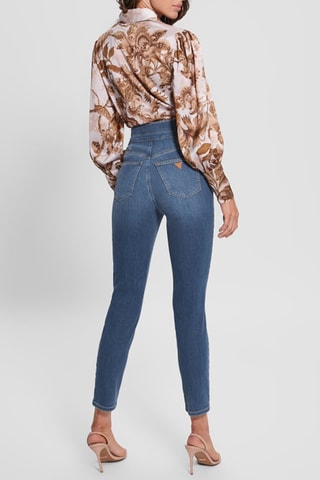 Jean skinny 7/8 taille haute Bleu
