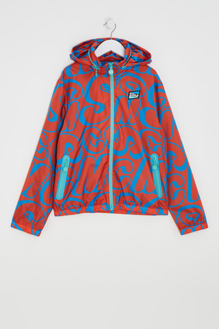 Coupe-vent à capuche - Rouge et bleu