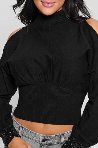Crop top Pima - Noir