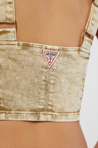 Crop top en jean Aged - Kaki