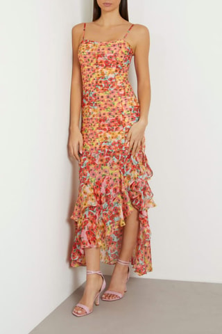 Robe longue - Orange et rouge