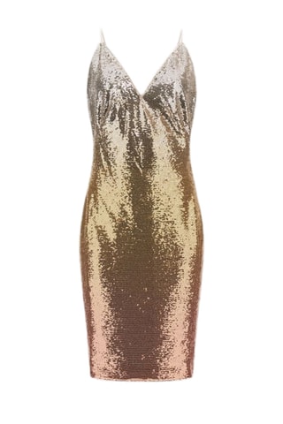 Robe fourreau Grazia - Doré et argenté