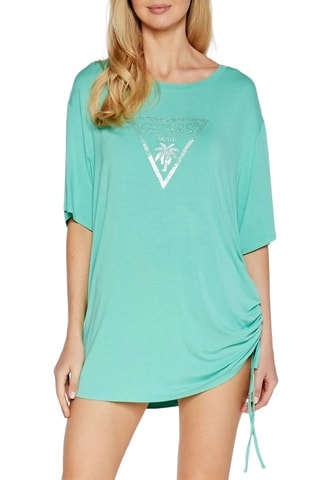 T-shirt - Vert d’eau et argenté - Guess