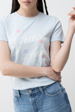 T-shirt slim - Blu-grigio