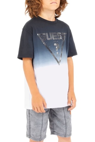 T-shirt en coton biologique dip and dye Mini Me - Noir - Guess