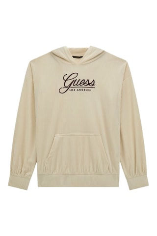 Sweat en velours à capuche - Beige - Guess