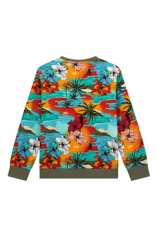 Sweat - Turquoise et rouge - Guess